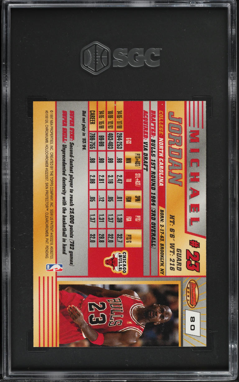 1996 Bowman's Best Michael Jordan #80 SGC 9 MINT