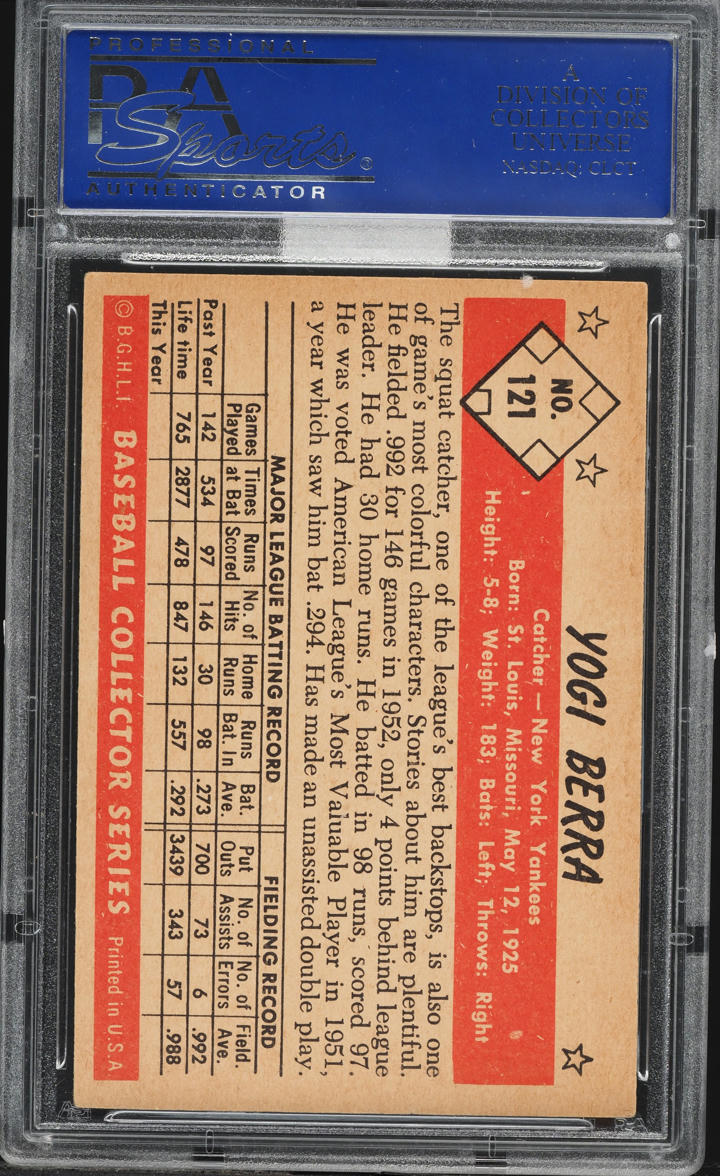 1953 Bowman Color Yogi Berra #121 MBA PSA 5 EX