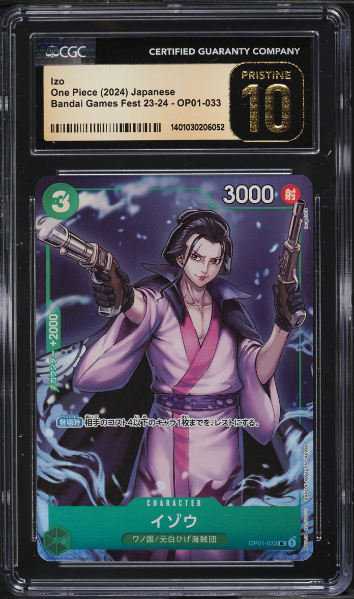 2024 One Piece Japanese Bandai Card Games Fest Izo #OP01-033 CGC 10 PRISTINE - Main Image