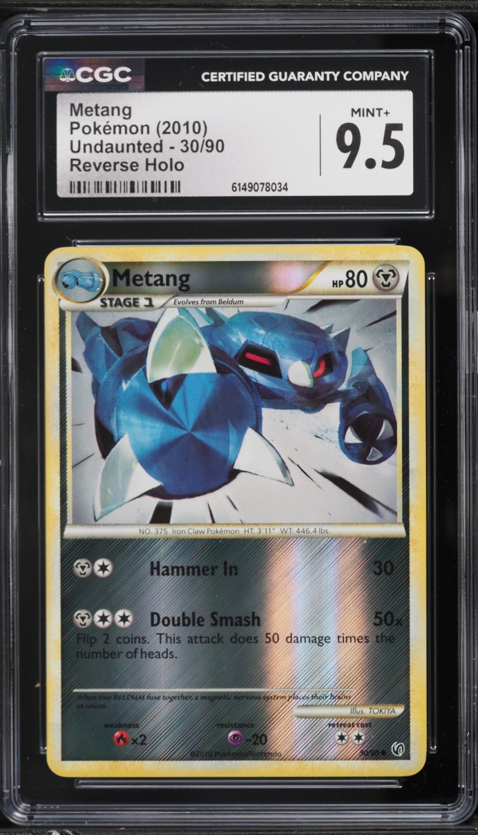 2010 Pokemon HeartGold & SoulSilver Undaunted Reverse Holo Metang #30 CGC 9.5 MINT+
