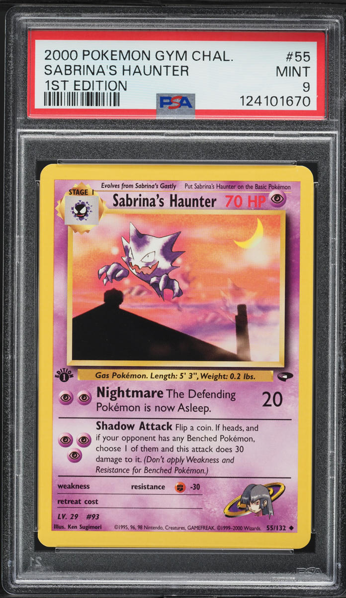 2000 Pokemon Gym Challenge 1st Edition Sabrina's Haunter #55 PSA 9 MINT