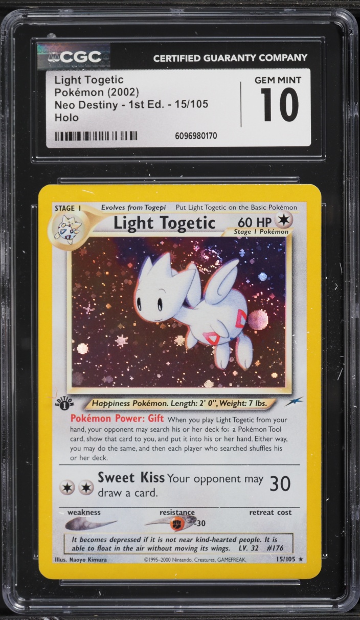 2002 Pokemon Neo Destiny 1st Edition Holo Light Togetic #15 CGC 10 GEM MINT