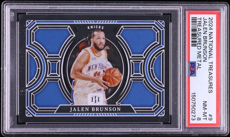 2024 National Treasures Treasured Metals Jalen Brunson /25 #9 PSA 8 NM-MT