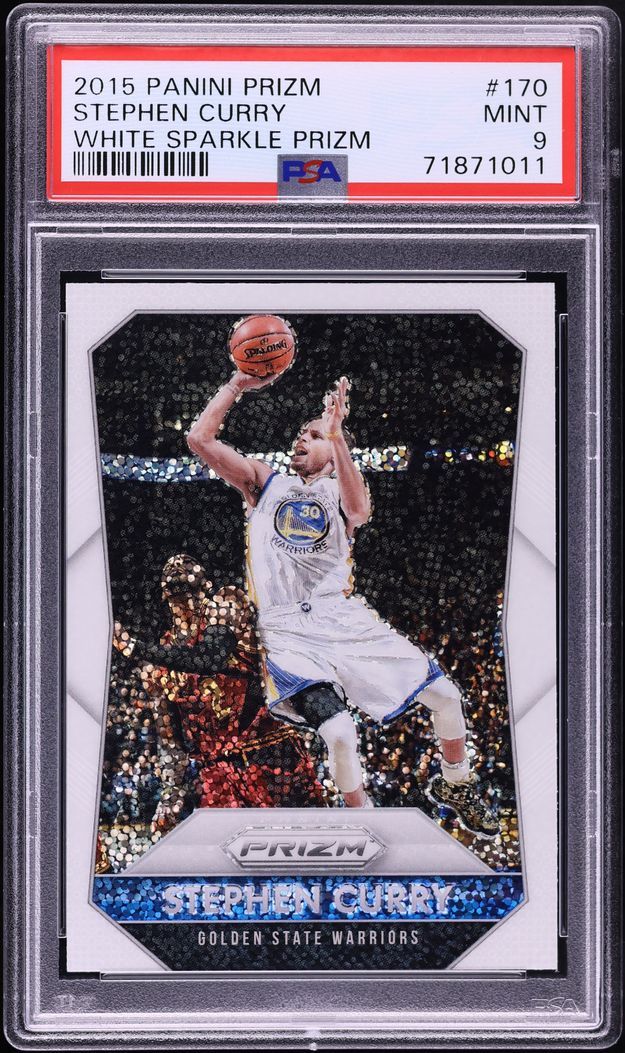 2015 Panini Prizm White Sparkle Stephen Curry #170 PSA 9 MINT