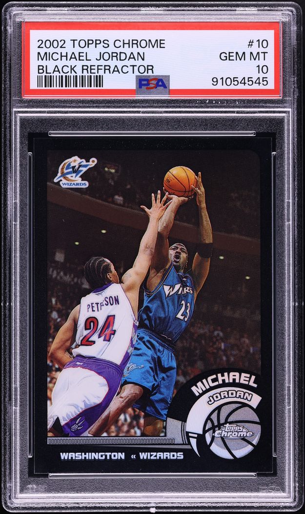 2002 Topps Chrome Black Refractor Michael Jordan /99 #10 PSA 10 GEM MINT