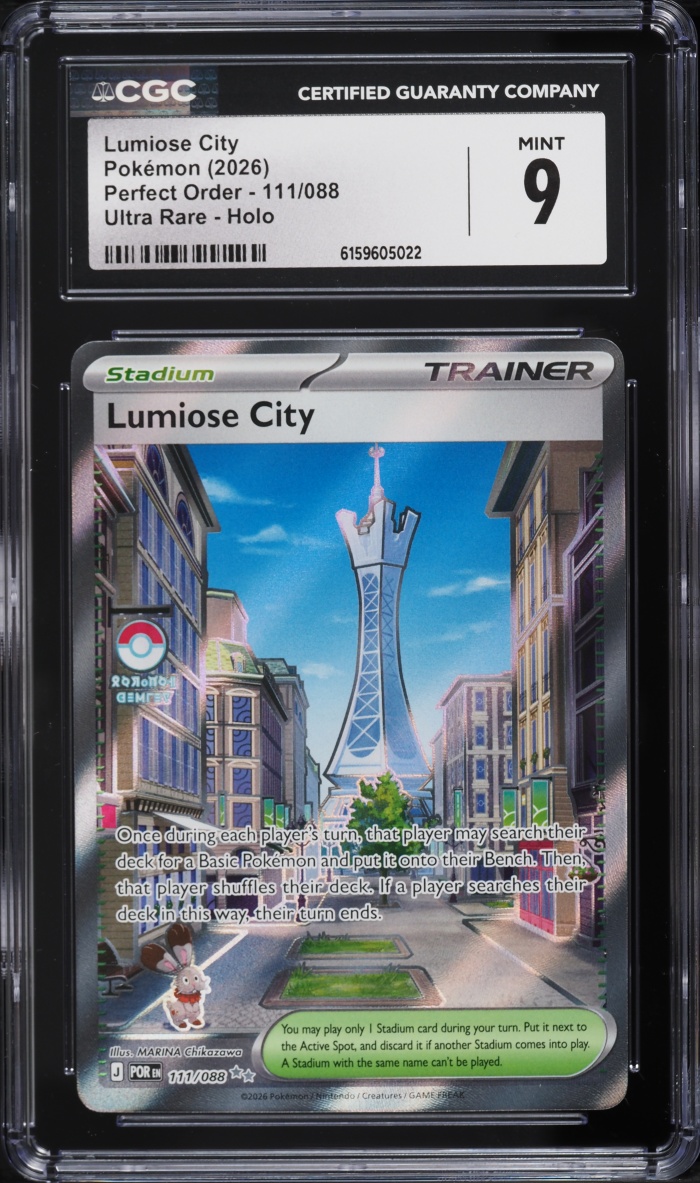 2026 Pokemon Mega Evolution Perfect Order Full Art Lumiose City #111 CGC 9 MINT