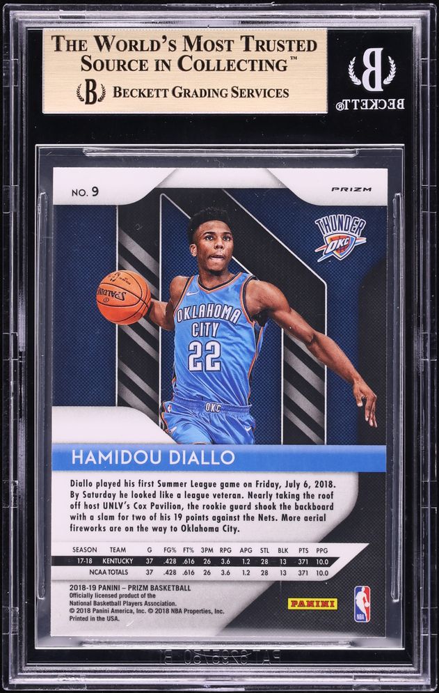 2018 Panini Prizm Silver Hamidou Diallo ROOKIE #9 BGS 9.5 GEM MINT