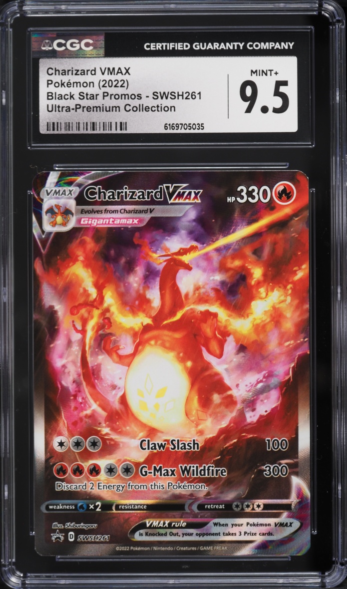 2022 Pokemon Sword & Shield Promo Ultra Premium Alt Art Charizard VMAX #SWSH261 CGC 9.5 MINT+