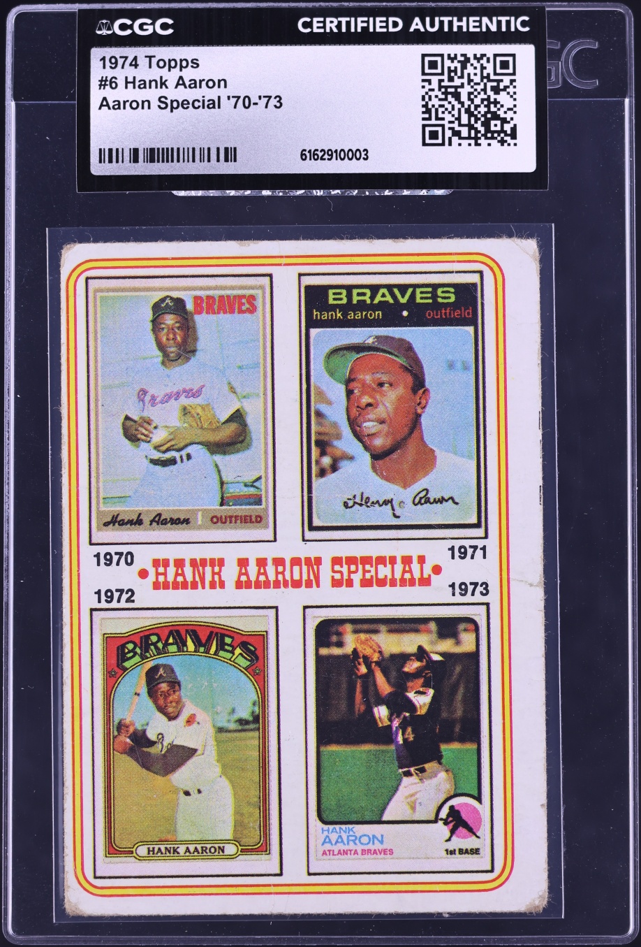 1974 Topps Hank Aaron SPECIAL '70-'73 #6 CGC AUTH
