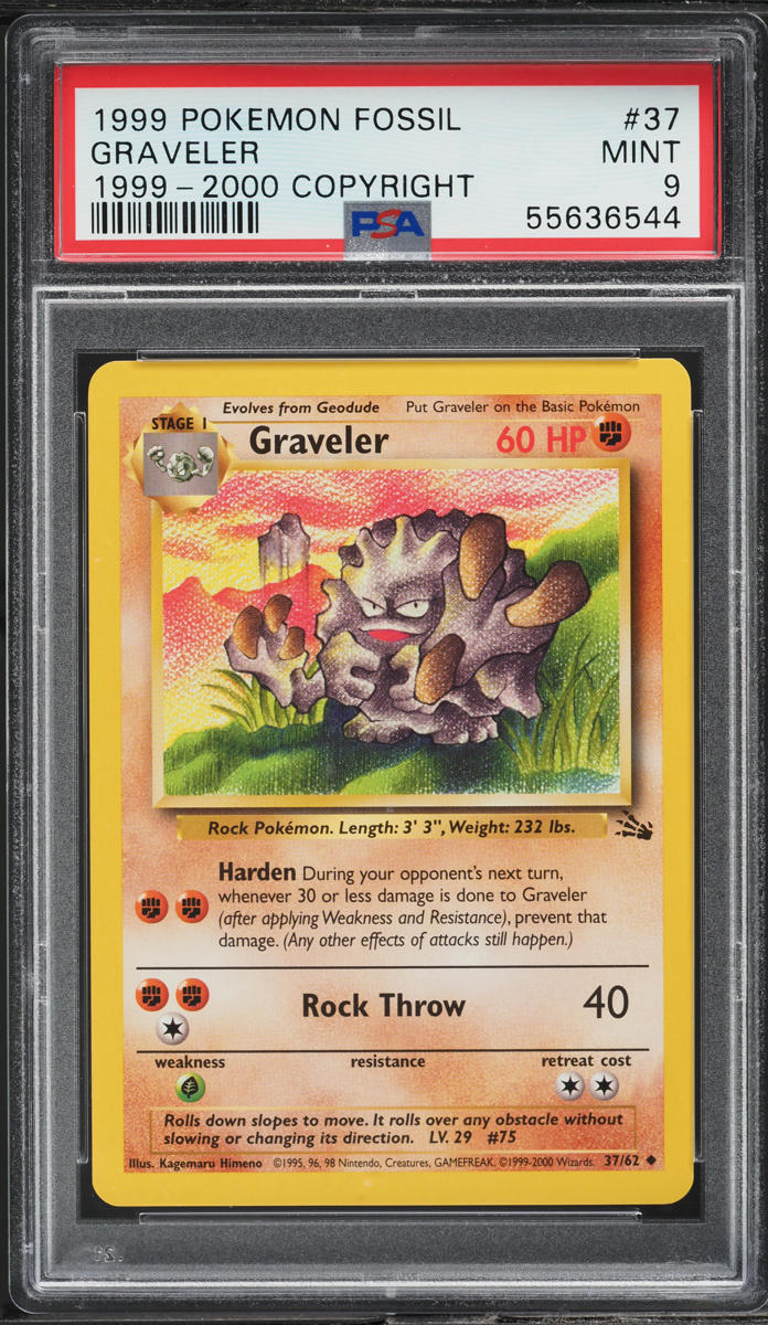 1999-2000 Pokemon Fossil Graveler #37 PSA 9 MINT