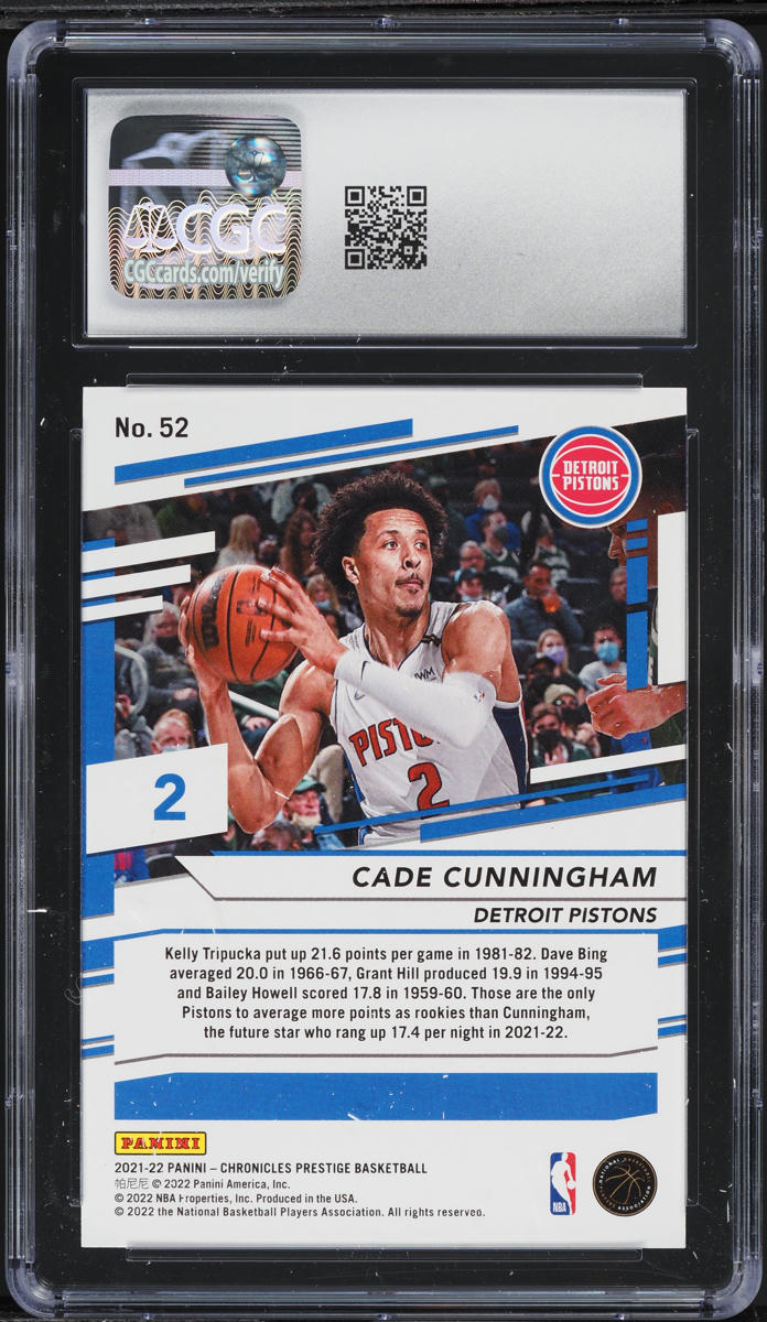 2021 Panini Chronicles Prestige Cade Cunningham ROOKIE #52 CGC 9 MINT