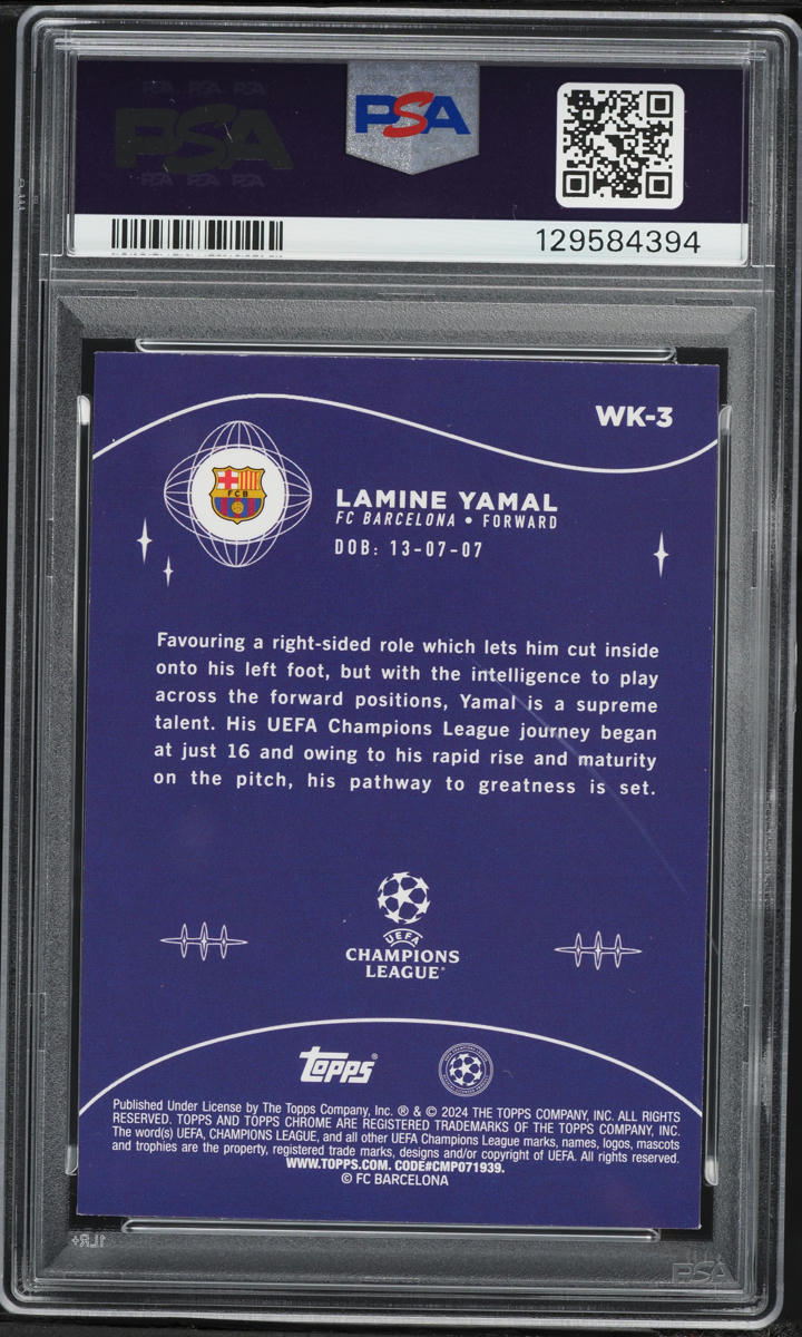 2023 Topps Chrome UEFA Wonderkids Lamine Yamal ROOKIE #WK-3 PSA 6 EXMT