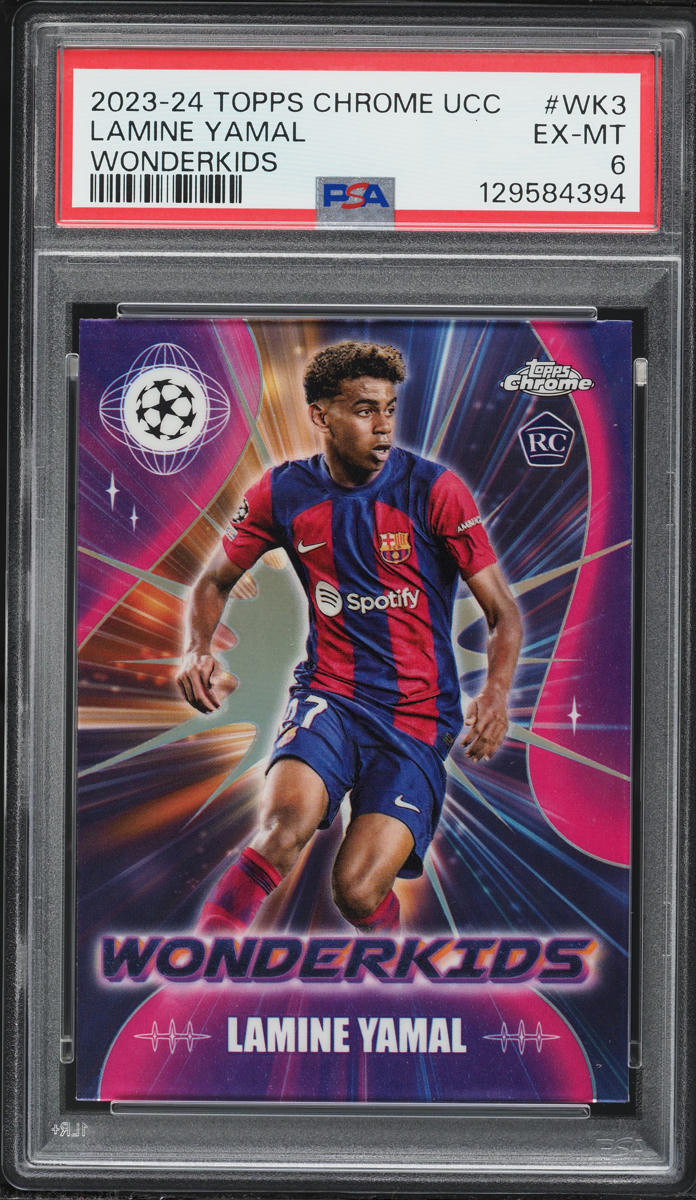 2023 Topps Chrome UEFA Wonderkids Lamine Yamal ROOKIE #WK-3 PSA 6 EXMT