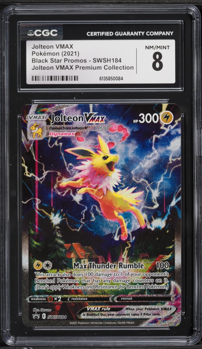 2021 Pokemon Sword & Shield Promo Premium Collection Alt Art Jolteon VMAX #184 CGC 8 NM-MT