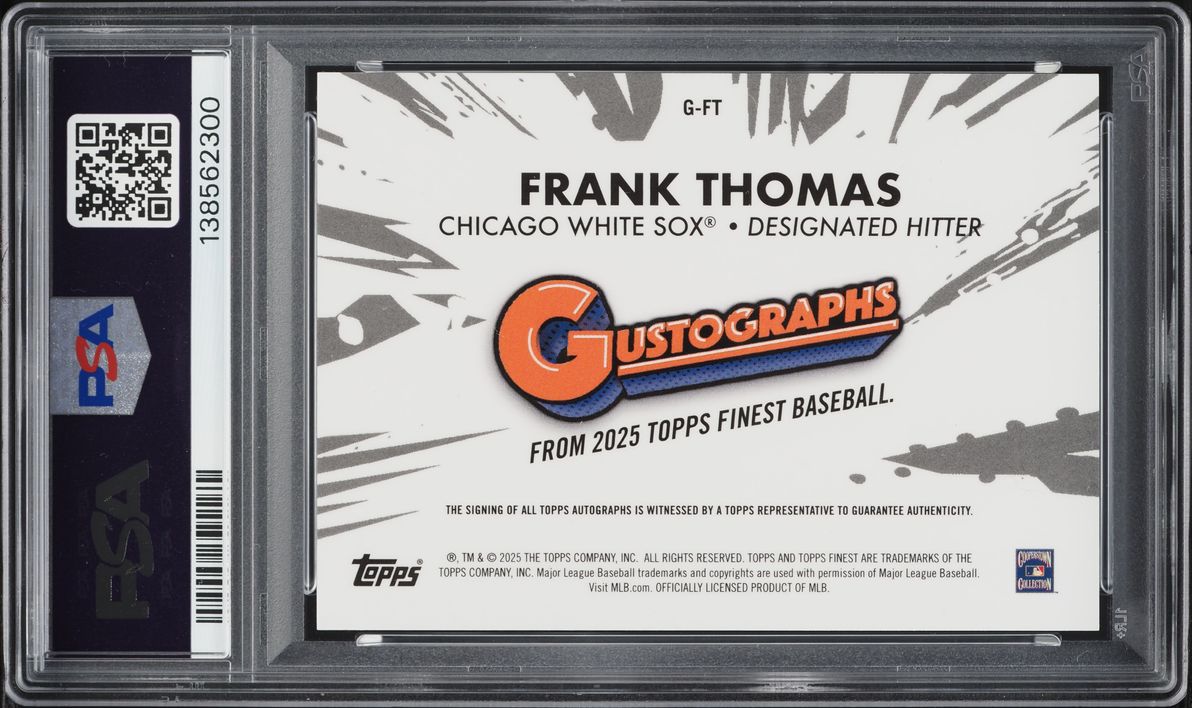 2025 Finest Gustographs Frank Thomas AUTO /25 #G-FT PSA 10 GEM MINT