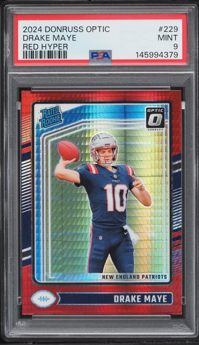 2024 Donruss Optic Red Hyper Drake Maye ROOKIE #229 PSA 9 MINT
