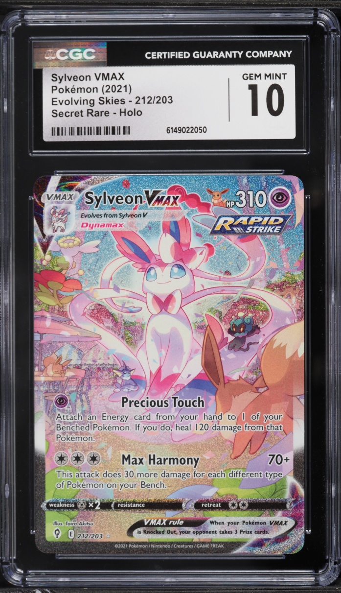2021 Pokemon Sword & Shield Evolving Skies SEC Sylveon VMAX #212 CGC 10 GEM MINT
