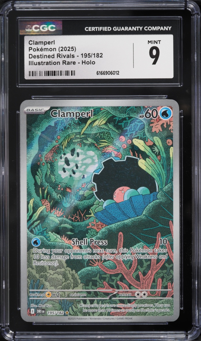 2025 Pokemon Scarlet & Violet Destined Rivals IR Clamperl #195 CGC 9 MINT