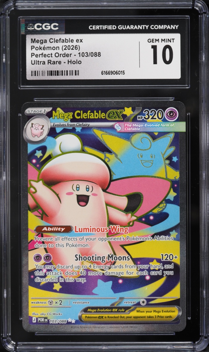 2026 Pokemon Mega Evolution Perfect Order Full Art Mega Clefable ex #103 CGC 10 GEM MINT