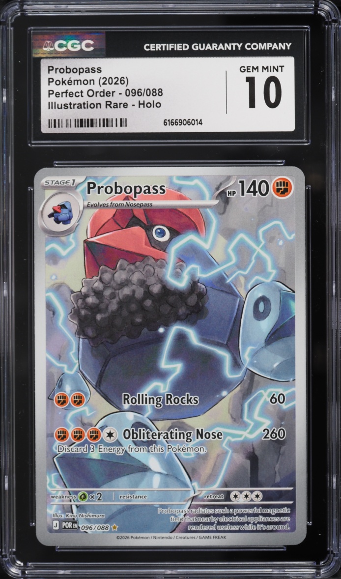 2026 Pokemon Mega Evolution Perfect Order IR Probopass #96 CGC 10 GEM MINT