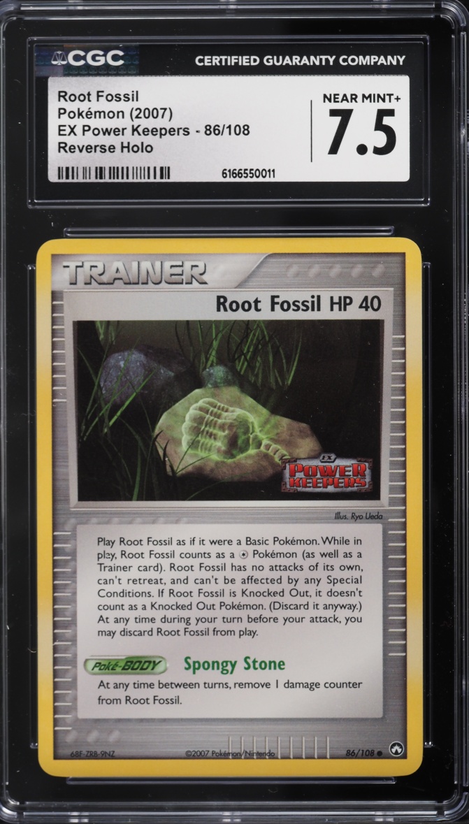 2007 Pokemon EX Power Keepers Reverse Holo Root Fossil #86 CGC 7.5 NRMT+