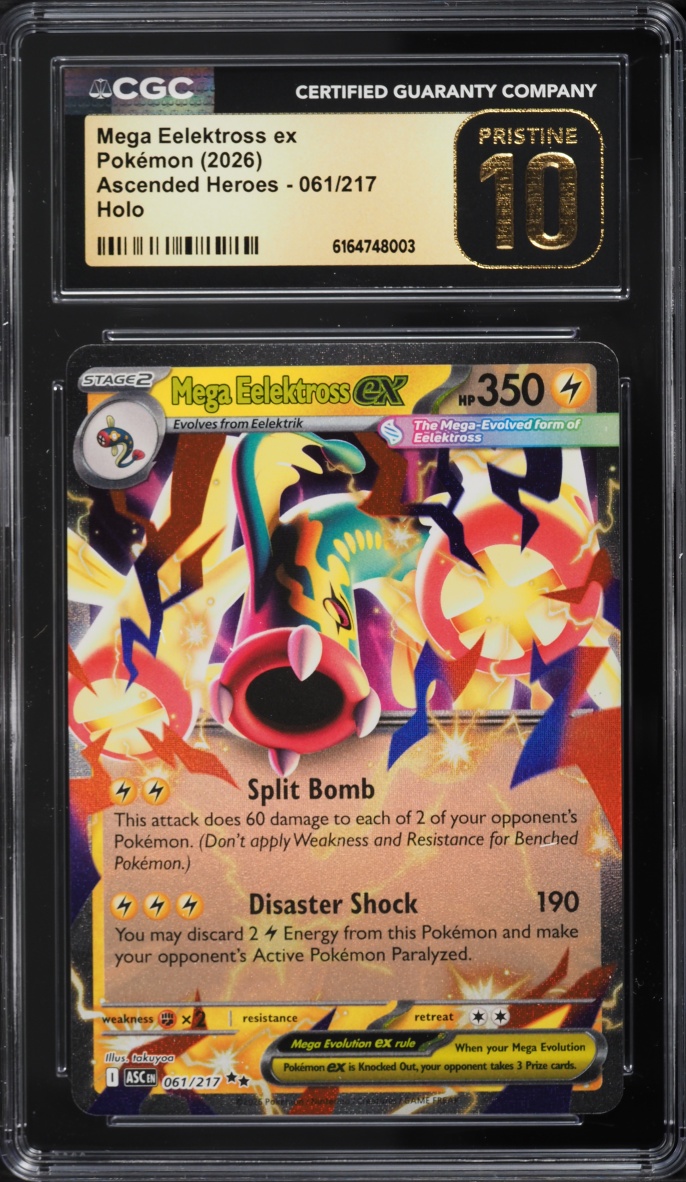 2026 Pokemon Mega Evolution Ascended Heroes Holo Mega Eelektross Ex #061 CGC 10 PRISTINE