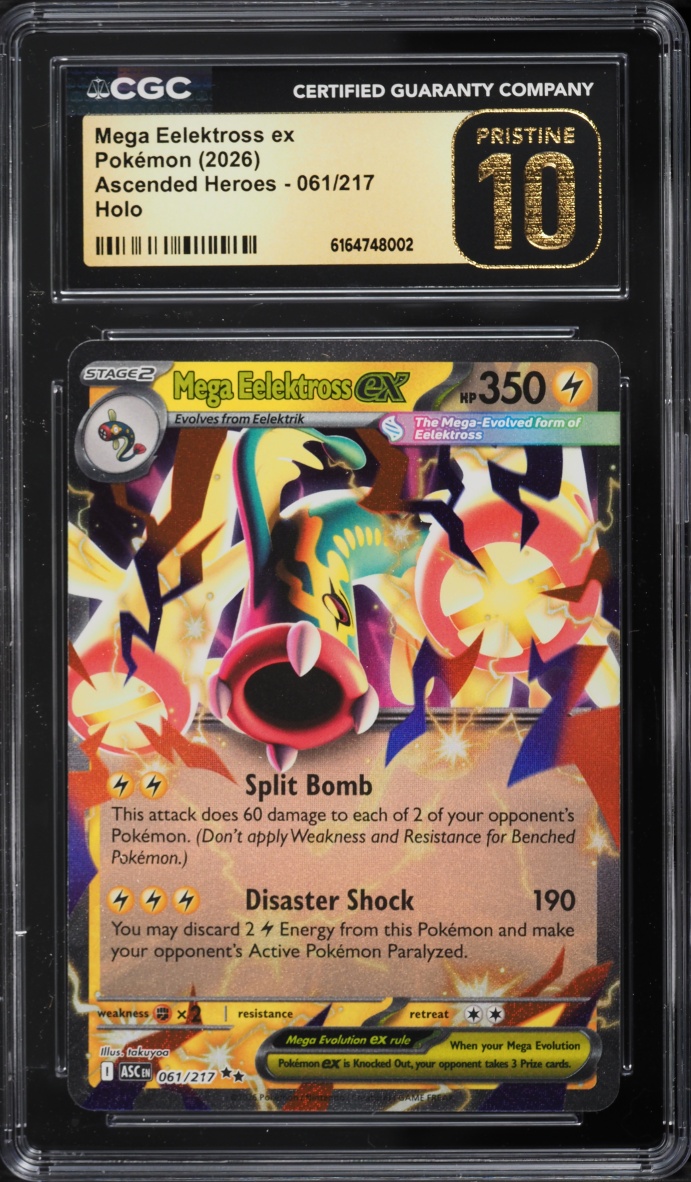 2026 Pokemon Mega Evolution Ascended Heroes Holo Mega Eelektross Ex #061 CGC 10 PRISTINE