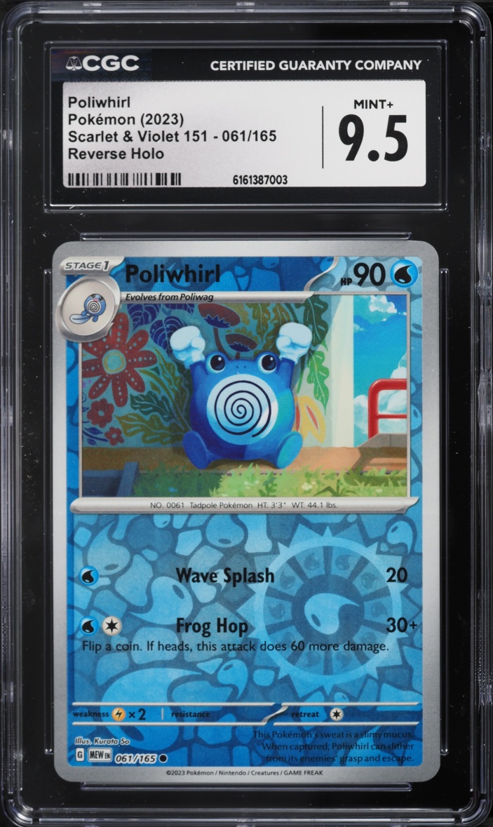 2023 Pokemon Scarlet & Violet 151 Reverse Holo Poliwhirl #61 CGC 9.5 MINT+