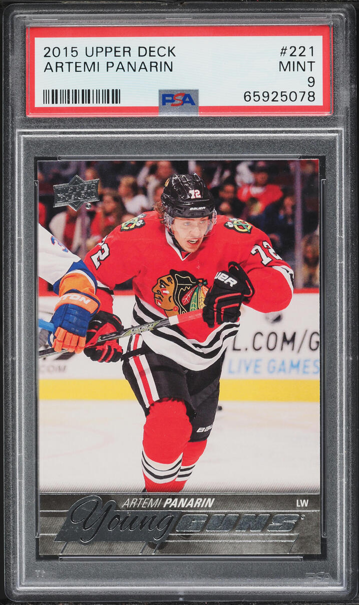 2015 Upper Deck Young Guns Artemi Panarin ROOKIE #221 PSA 9 MINT