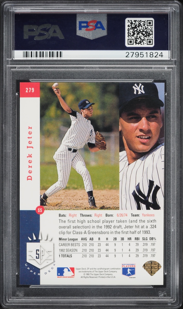 1993 SP Foil Derek Jeter ROOKIE #279 PSA 9 MINT