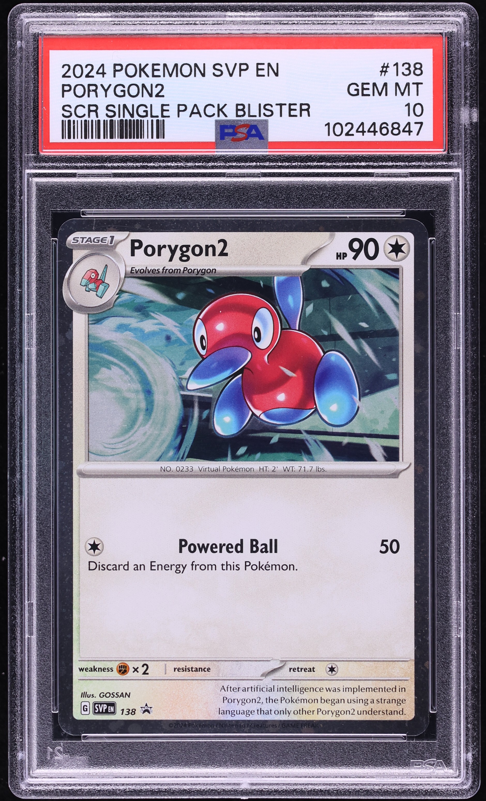 2024 Pokemon Scarlet & Violet Promo Stellar Crown Porygon2 #138 PSA 10 GEM MINT