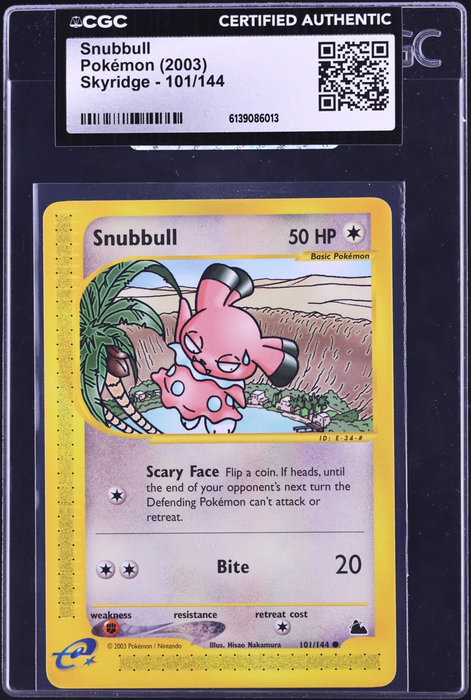 2003 Pokemon Skyridge Snubbull #101 CGC AUTH