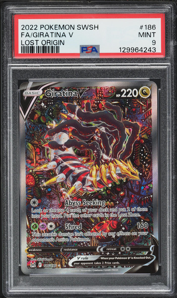 2022 Pokemon Sword & Shield Lost Origin Alt Art Giratina V #186 PSA 9 MINT