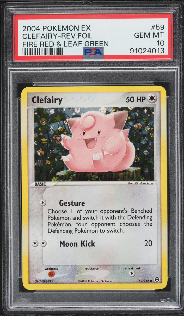 2004 Pokemon EX Fire Red & Leaf Green Reverse Holo Clefairy #59 PSA 10 GEM MINT