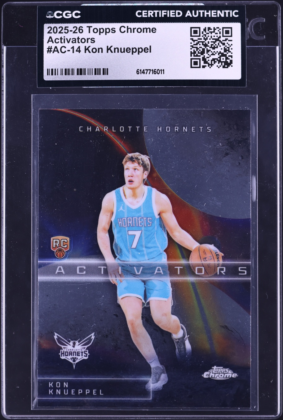 2025 Topps Chrome Activators Kon Knueppel ROOKIE #AC-14 CGC AUTH
