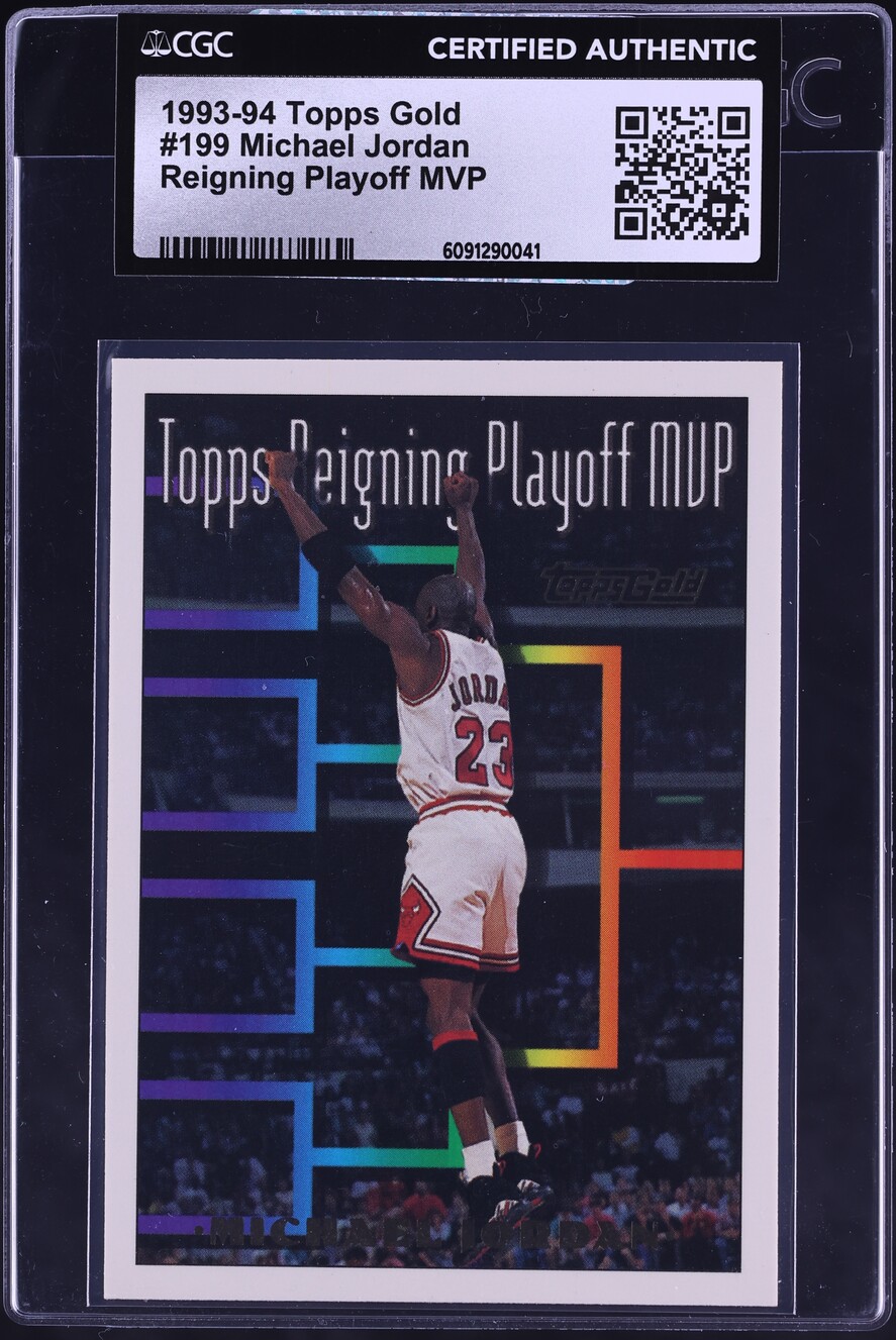 1993 Topps Gold Reigning Playoff MVP Michael Jordan #199 CGC AUTH