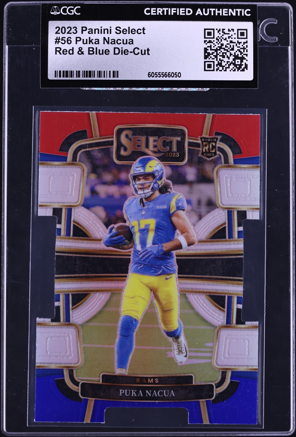 2023 Select Concourse Red & Blue Prizm Die-Cut Puka Nacua ROOKIE #56 CGC AUTH