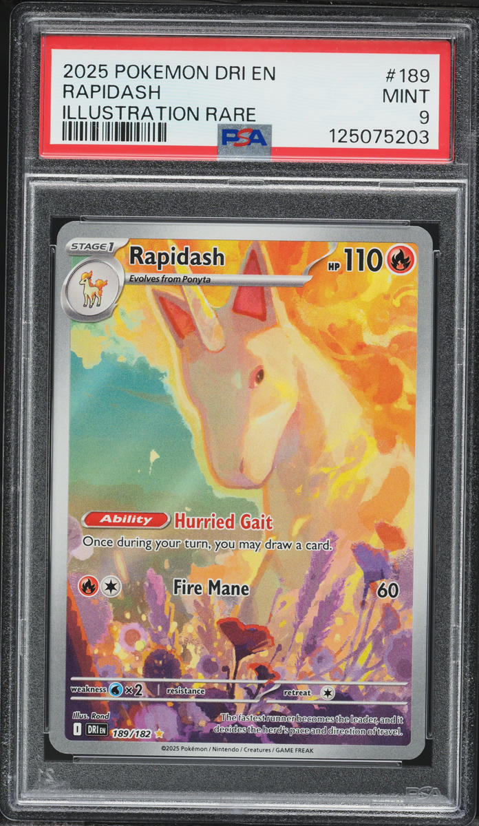 2025 Pokemon Scarlet & Violet Destined Rivals IR Rapidash #189 PSA 9 MINT