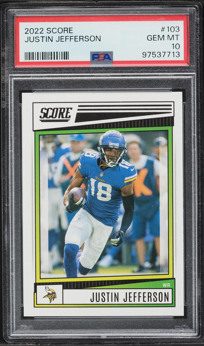 2022 Score Football Justin Jefferson #103 PSA 10 GEM MINT
