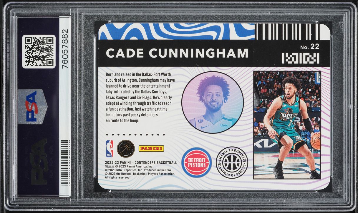 2022 Panini Contenders License To Dominate Cade Cunningham #22 PSA 10 GEM MINT