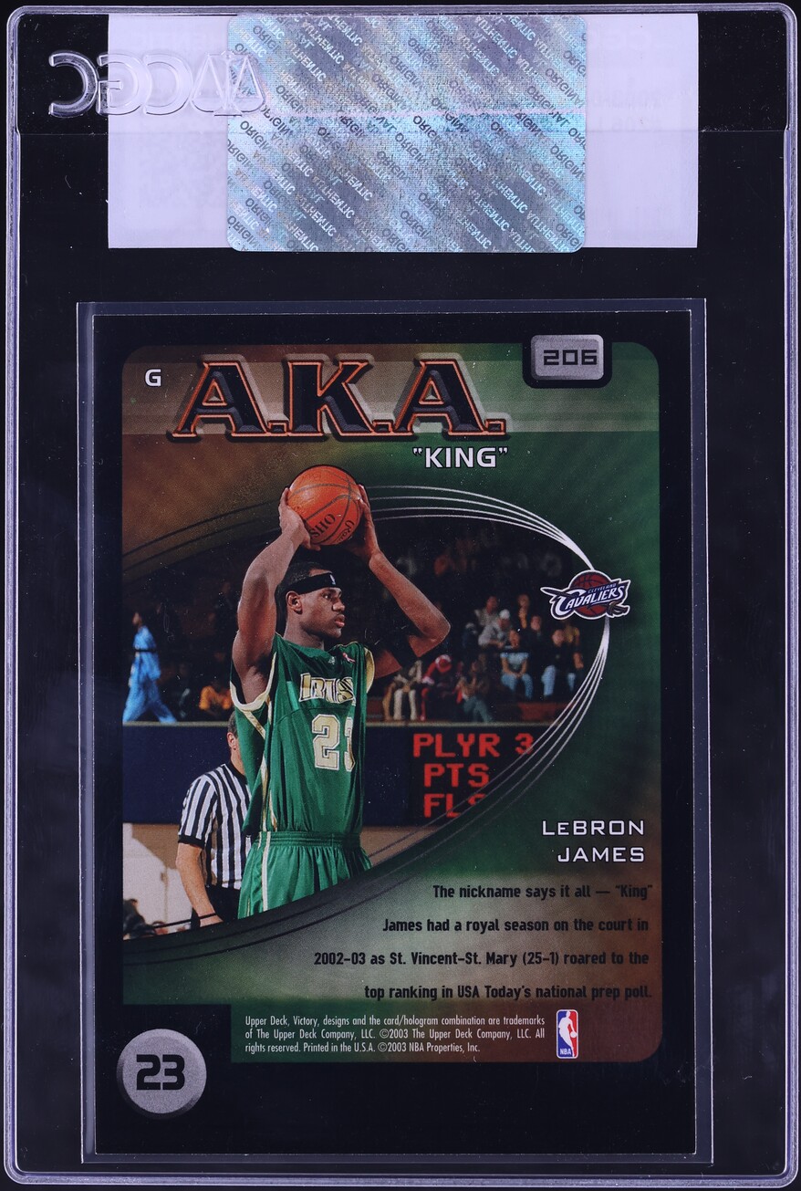 2003 Upper Deck Victory LeBron James ROOKIE #206 CGC AUTH