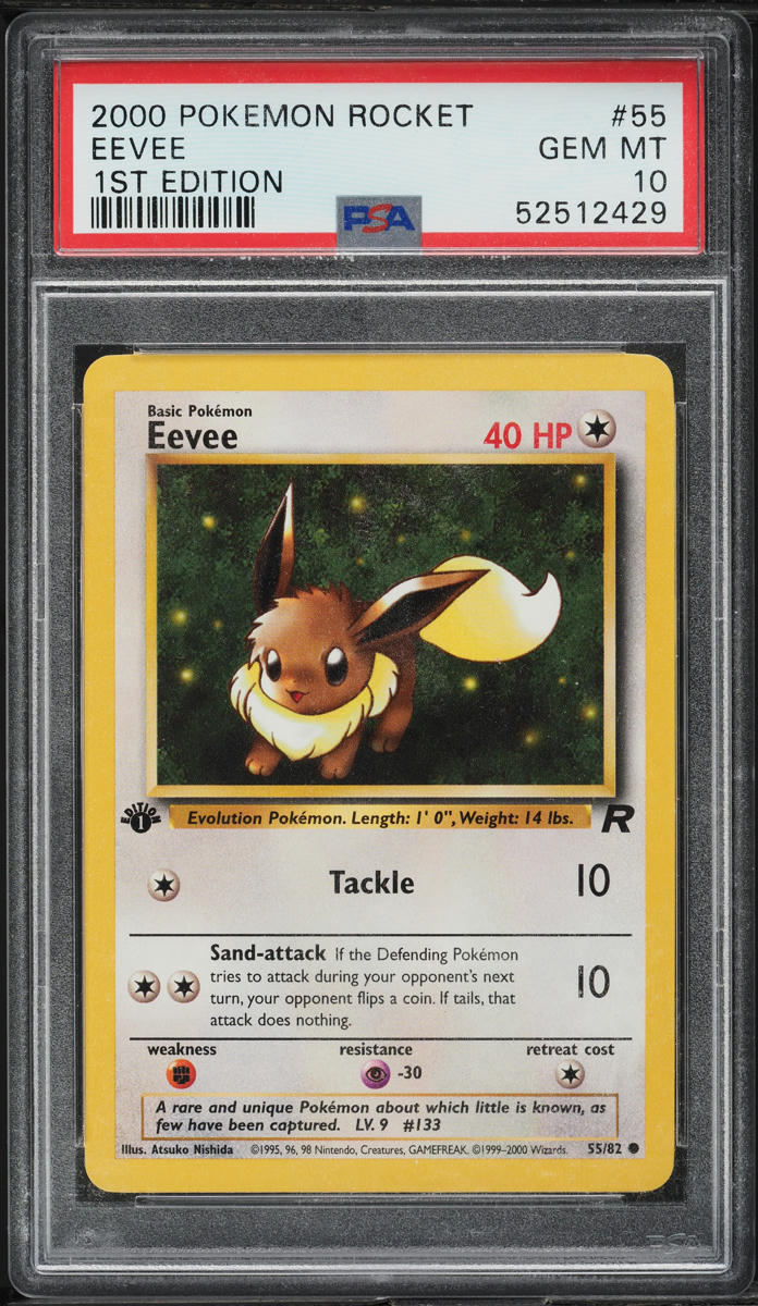 2000 Pokemon Team Rocket 1st Edition Eevee #55 PSA 10 GEM MINT
