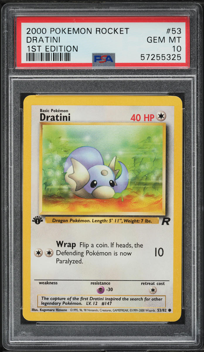 2000 Pokemon Team Rocket 1st Edition Dratini #53 PSA 10 GEM MINT