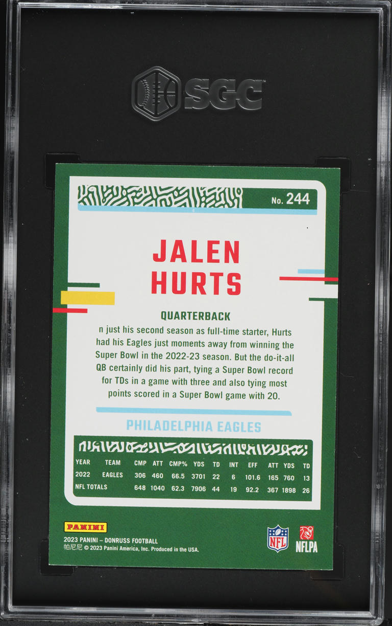 2023 Donruss Jalen Hurts #244 SGC 9.5 MINT+