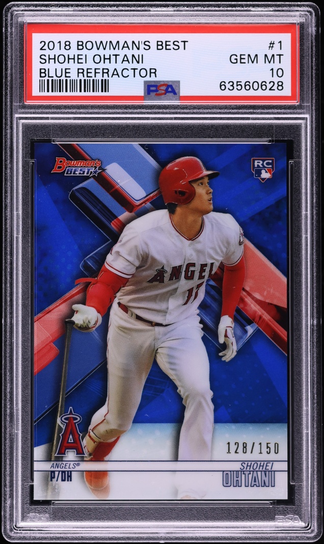2018 Bowman's Best Blue Refractor Shohei Ohtani ROOKIE /150 #1 PSA 10 GEM MINT