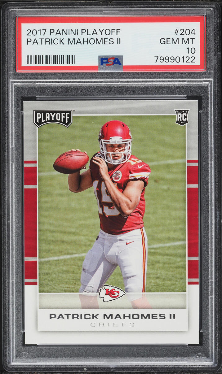 2017 Panini Playoff Patrick Mahomes II ROOKIE #204 PSA 10 GEM MINT