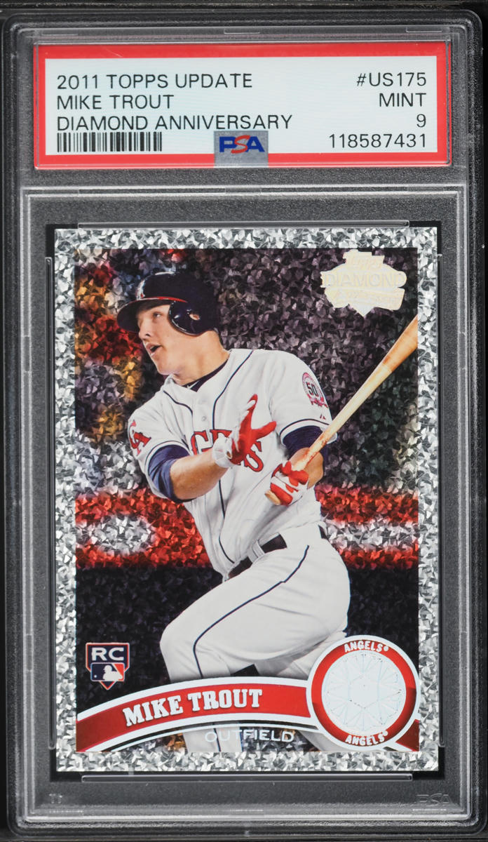 2011 Topps Update Diamond Anniversary Mike Trout ROOKIE #US175 PSA 9 MINT