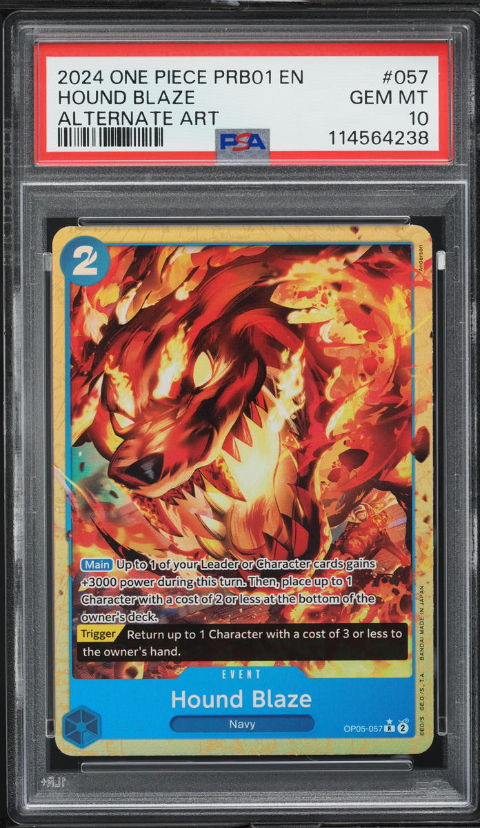 2024 One Piece Premium The Best Alt Art Hound Blaze #OP05-057 PSA 10 GEM MINT