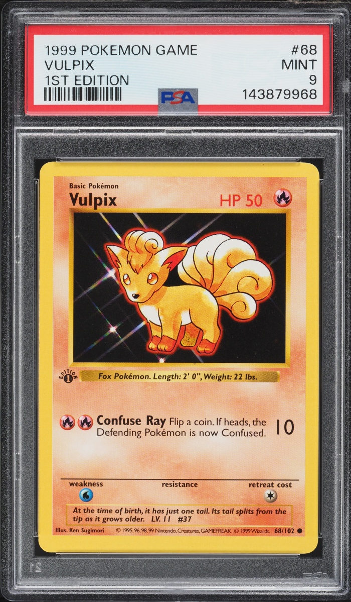 1999 Pokemon Base Set Shadowless 1st Edition Vulpix #68 PSA 9 MINT