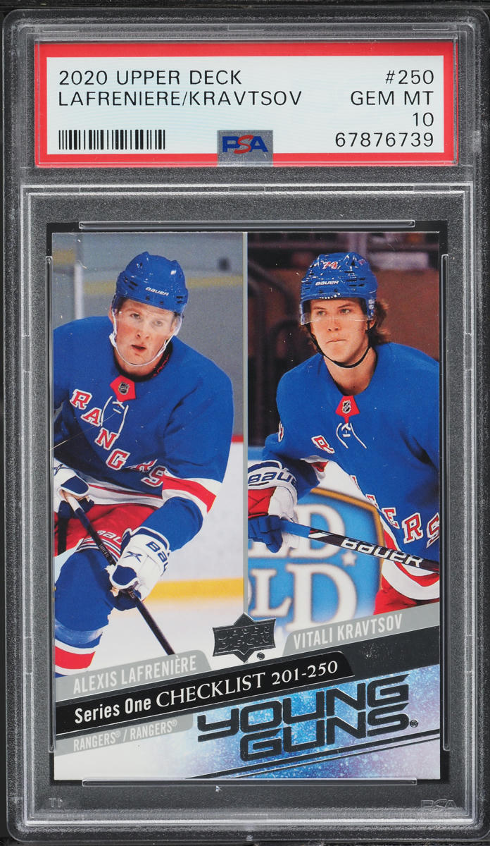 2020 Upper Deck Young Guns Alexis Lafreniere Vitali Kravtsov ROOKIE #250 PSA 10